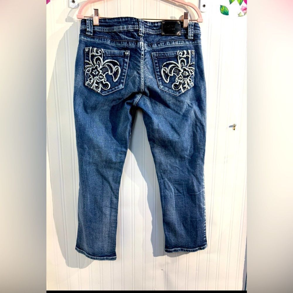 Red Rivet Blue Ankle Cropped Jeans Sz‎ 13-Juniors - Picture 4 of 6